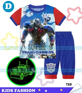 baju tidur anak transformer
